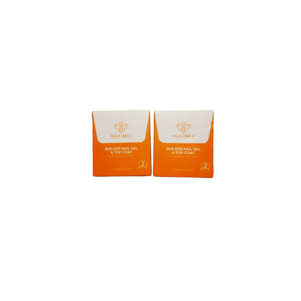 Modelones New Builder Nail Gel & Top Coat 2 packages 4 bottles 0.33 fl oz
